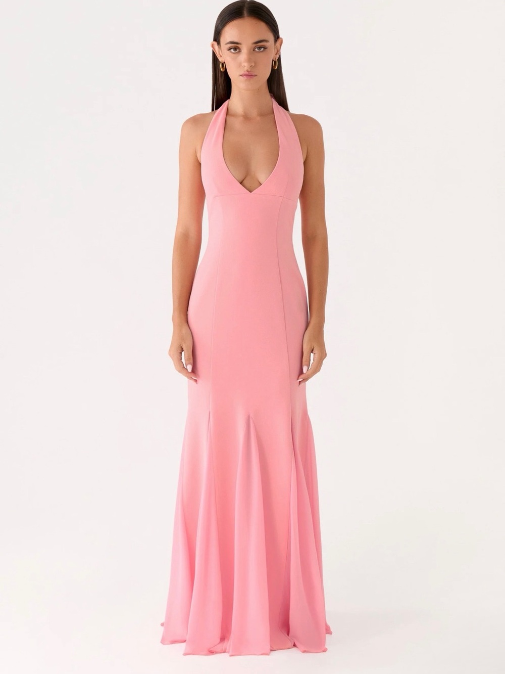 Peppermayo Pink Halter Mermaid Prom Dress